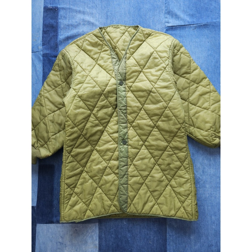 Vintage 1970s Euro Army Quilted Green Parka Liner Jacket Size S